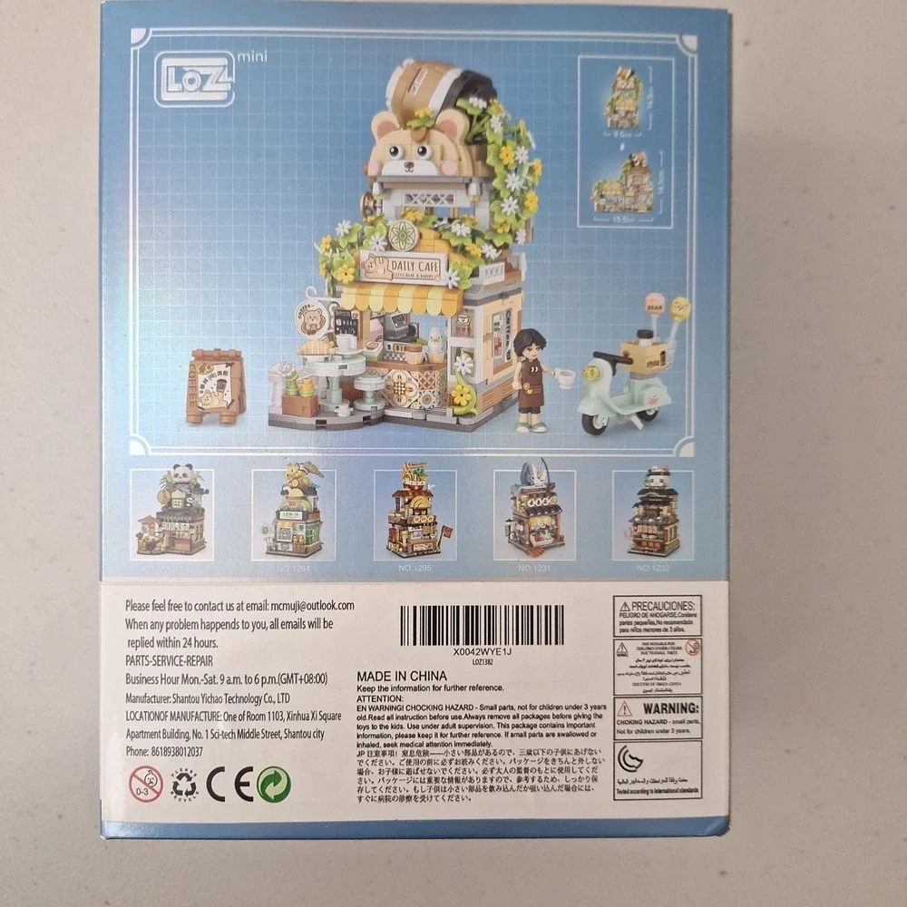 LOZ Ideas Street Mini Building Blocks Sets 1382 1383 & 1295 Panda Sushi Bee